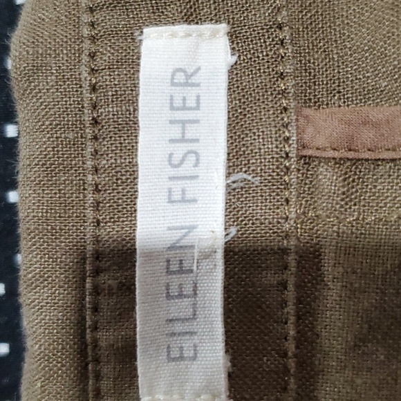 Eileen fisher green brown 2 button linen blazer - Picture 5 of 8